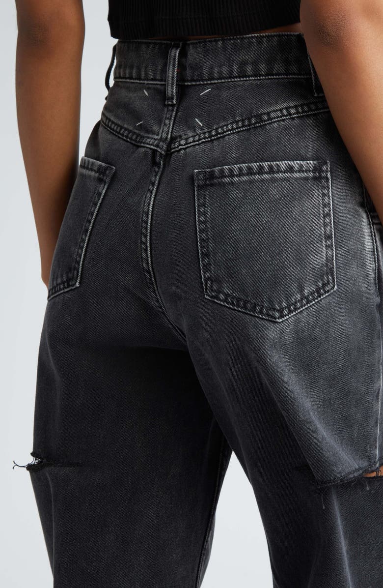 Maison Margiela Ripped Side Cutout Jeans, Alternate, color, Black Washed