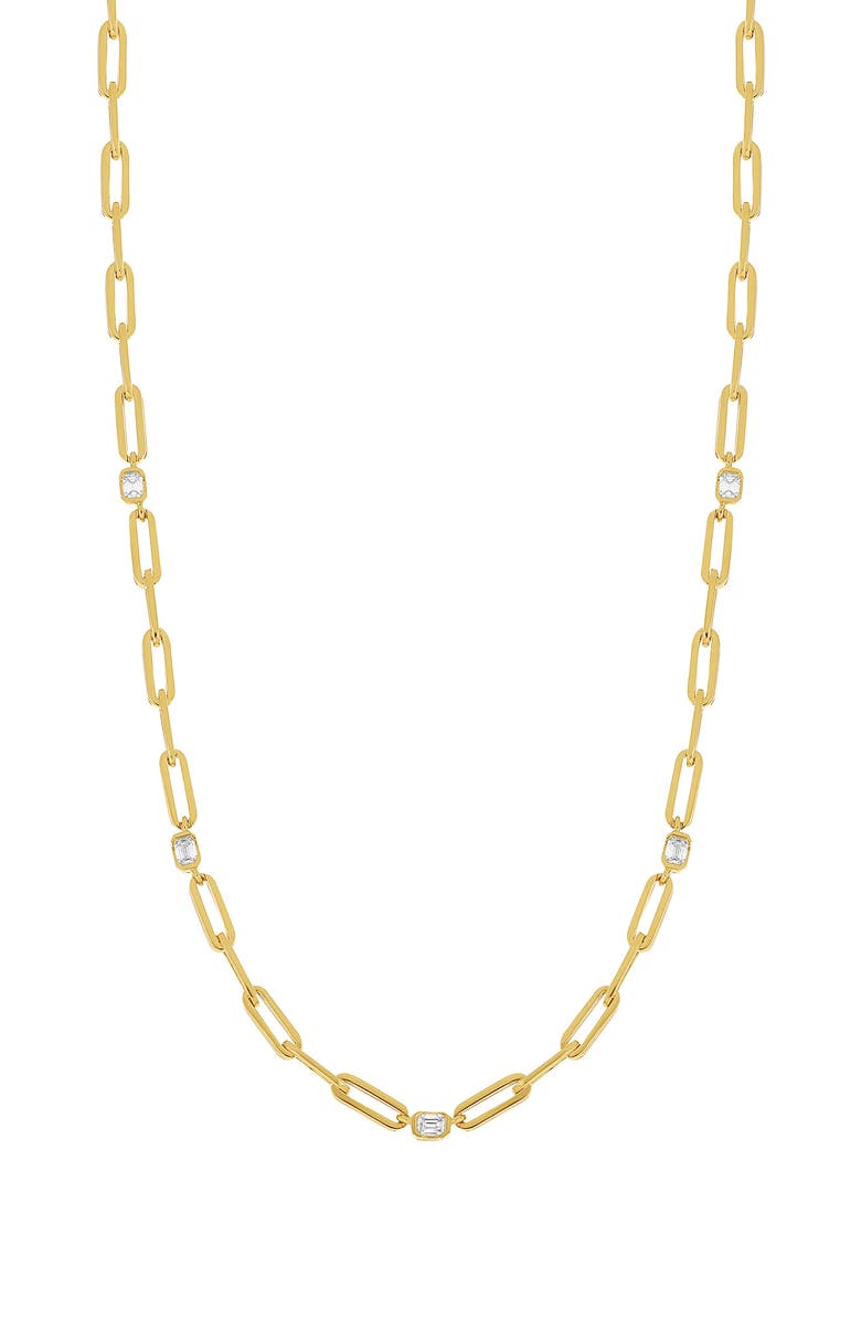 Bony Levy Varda Baguette Diamond Link Necklace, Main, color, 