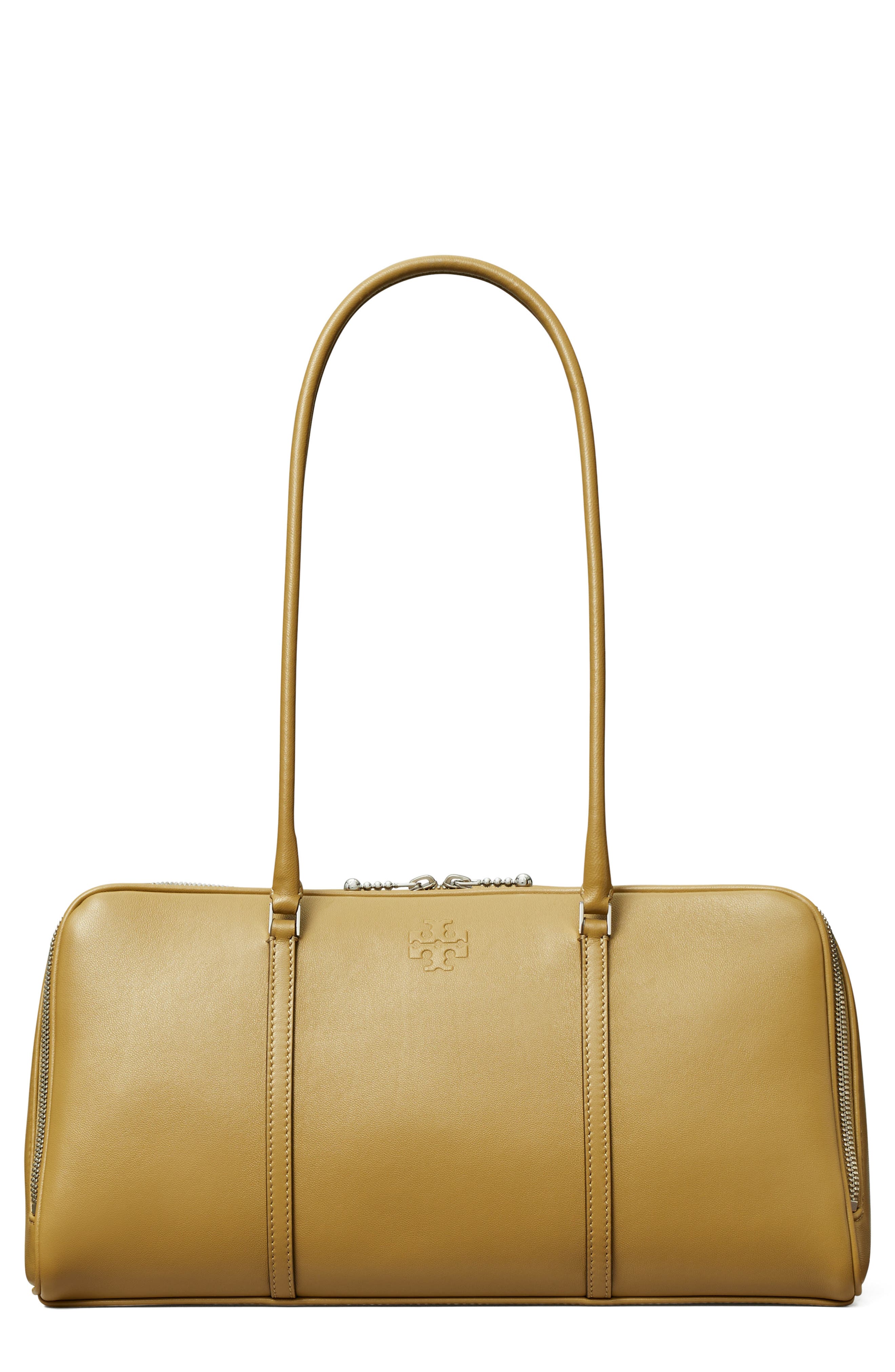 Tory Burch Marshmallow Leather Satchel In Brown