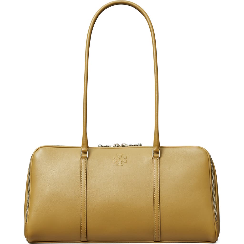 Tory Burch Marshmallow Leather Satchel In Brown