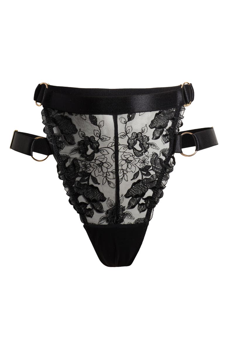 KILO BRAVA Double Strap High Waist Lace Thong, Alternate, color, 