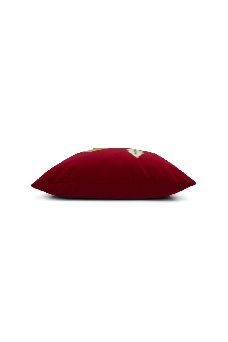 Ornaments Hand Appliqued Indoor & Outdoor Woven Accent Holiday Pillow, Alternate, color, Ruby