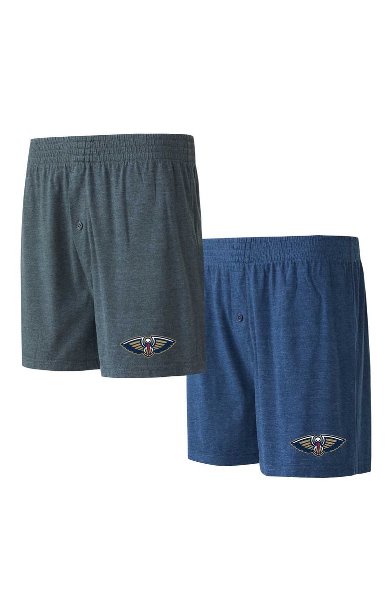 CONCEPTS SPORT Men's Concepts Sport Navy/Charcoal New Orleans Pelicans Two-Pack Jersey-Knit Boxer Set, Alternate, color, 