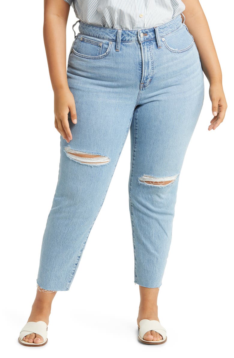 Madewell The Curvy Perfect Vintage Ripped Jeans, Main, color, Bradwell Wash