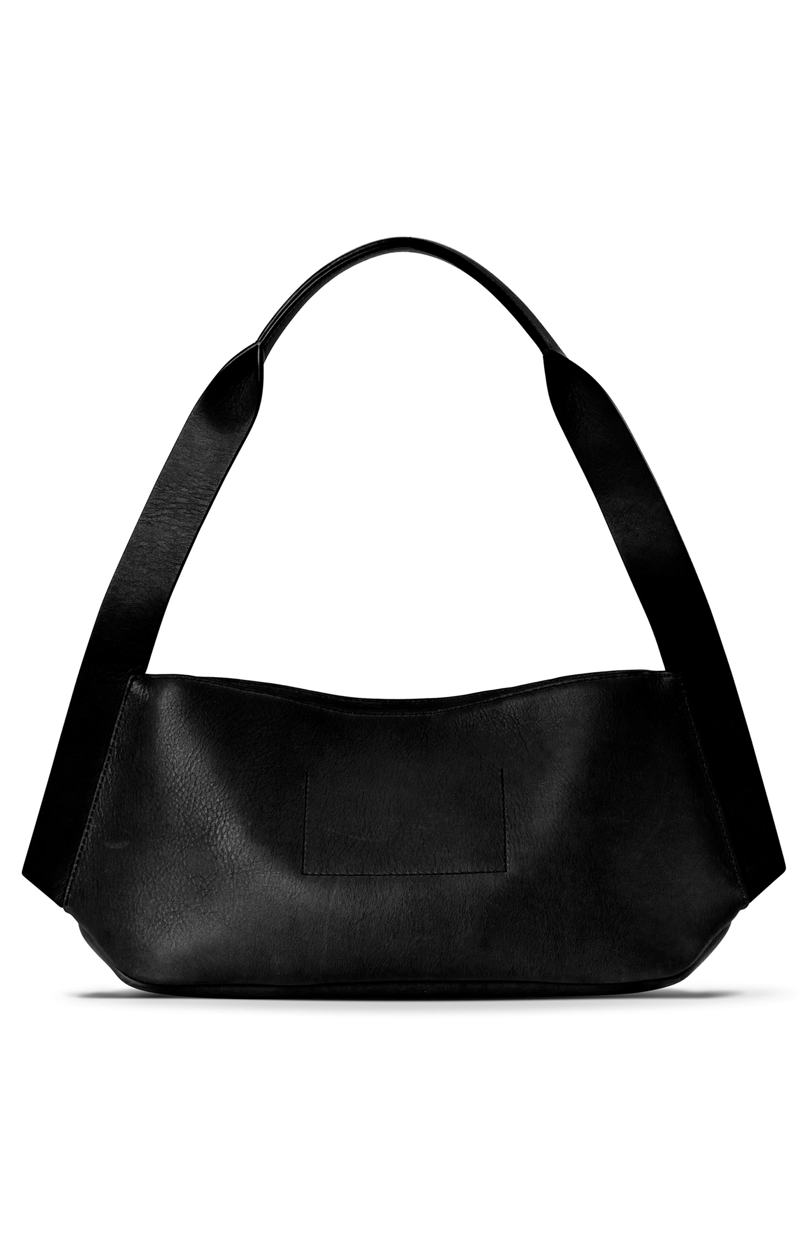 Shinola Small Derby Leather Shoulder Bag, Alternate, color, Black