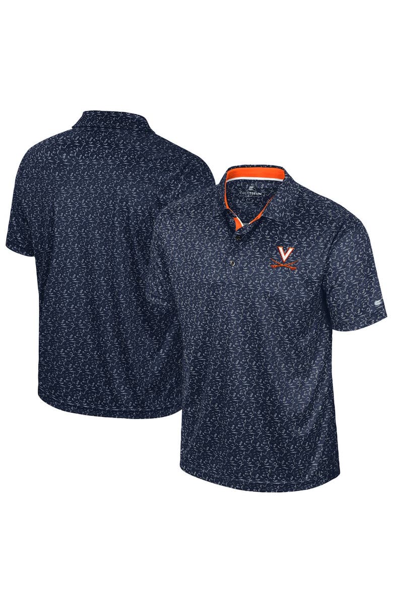 COLOSSEUM Men's Colosseum Navy Virginia Cavaliers Sublimated Golf Polo, Main, color, 