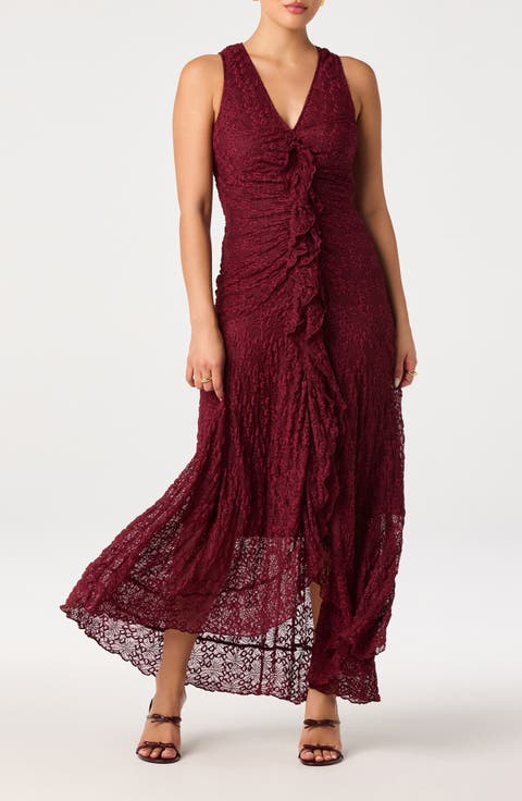 Casia Lace High Low Midi Dress
