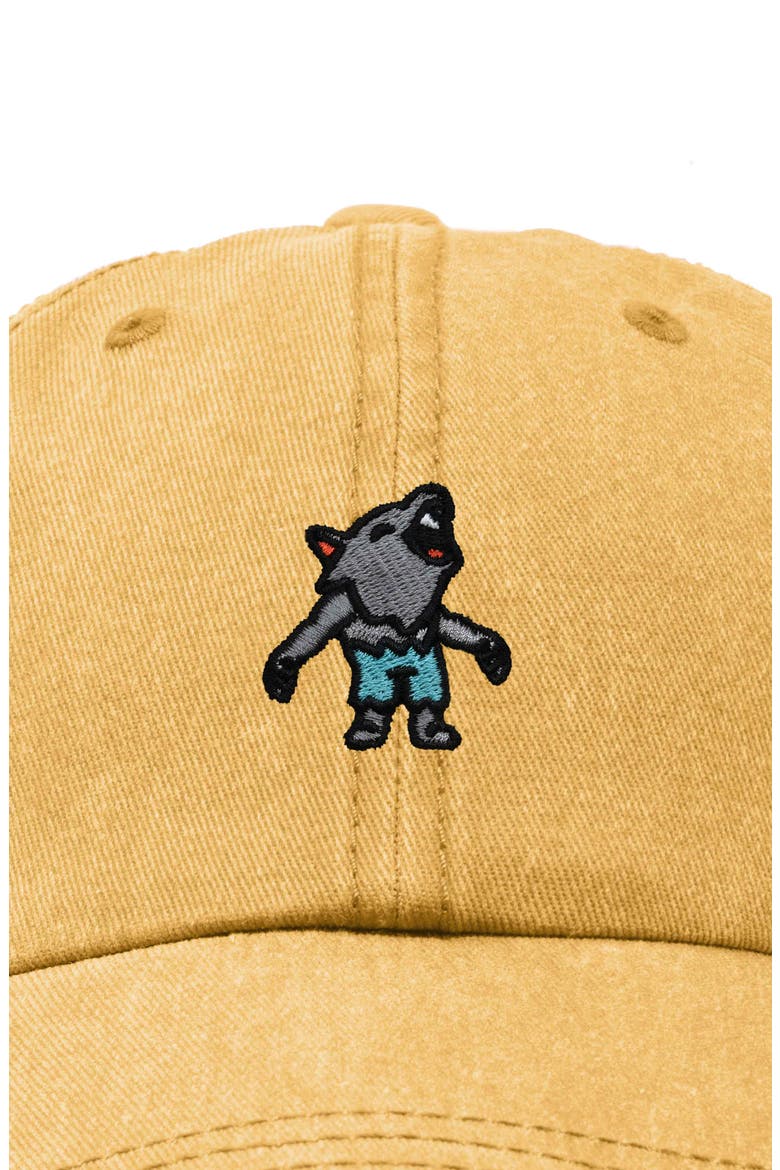 Werewolf Embroidered Dad Hat, Alternate, color, Washed Gold