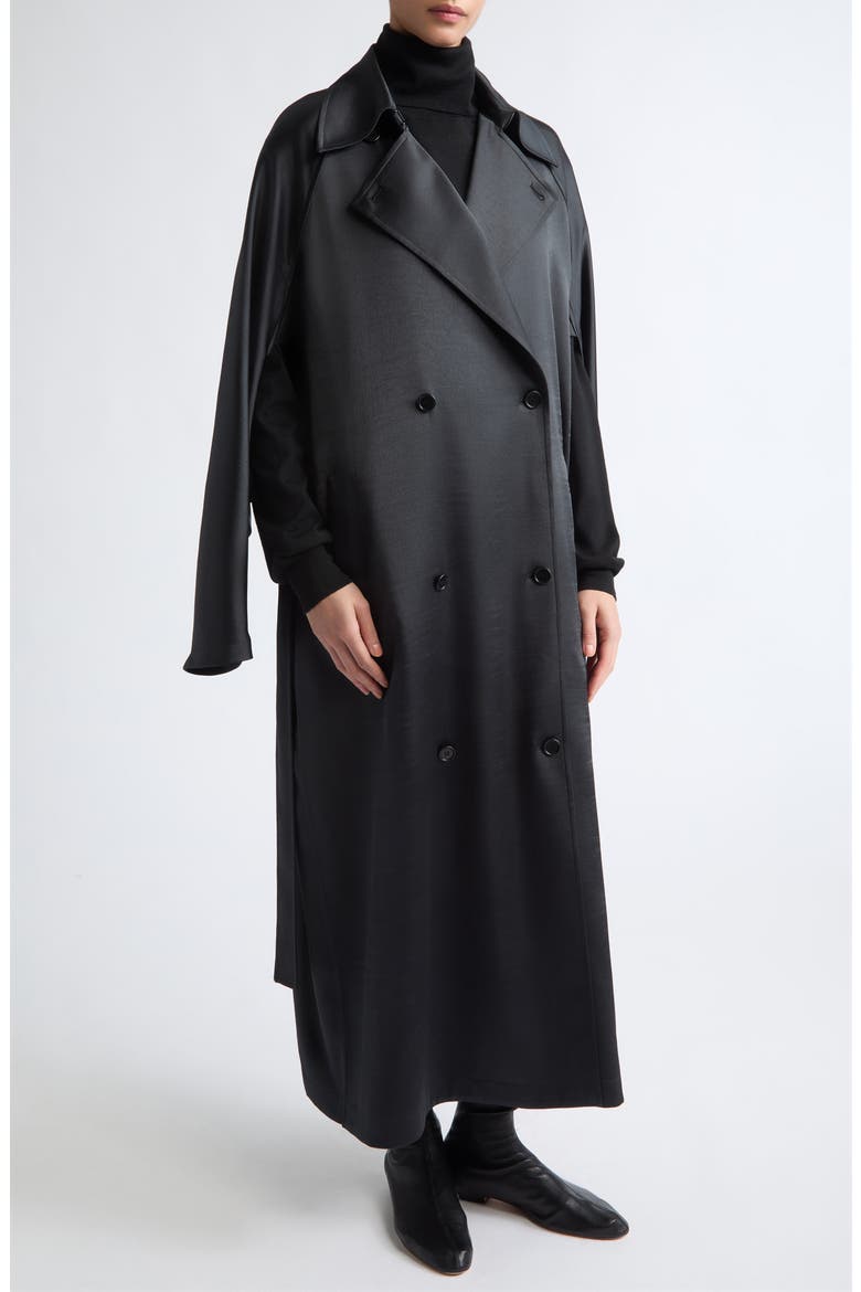 Orly Unstructured Trench Coat, Alternate, color, BLACK