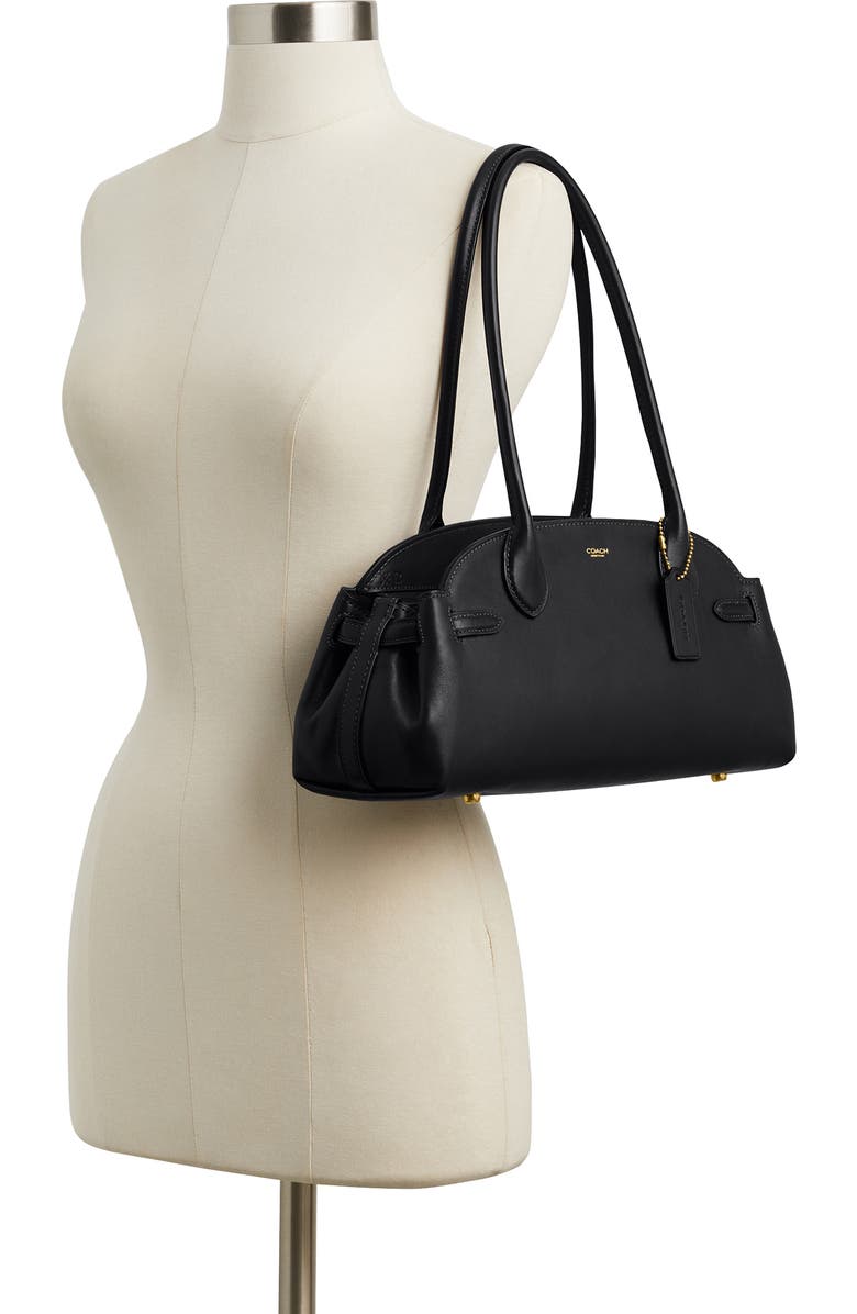 COACH Empire 34 Leather Carryall Bag, Alternate, color, B4/Black