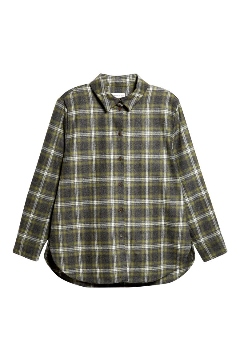 Clanlass Plaid Overshirt, Main, color, GREEN PLAID