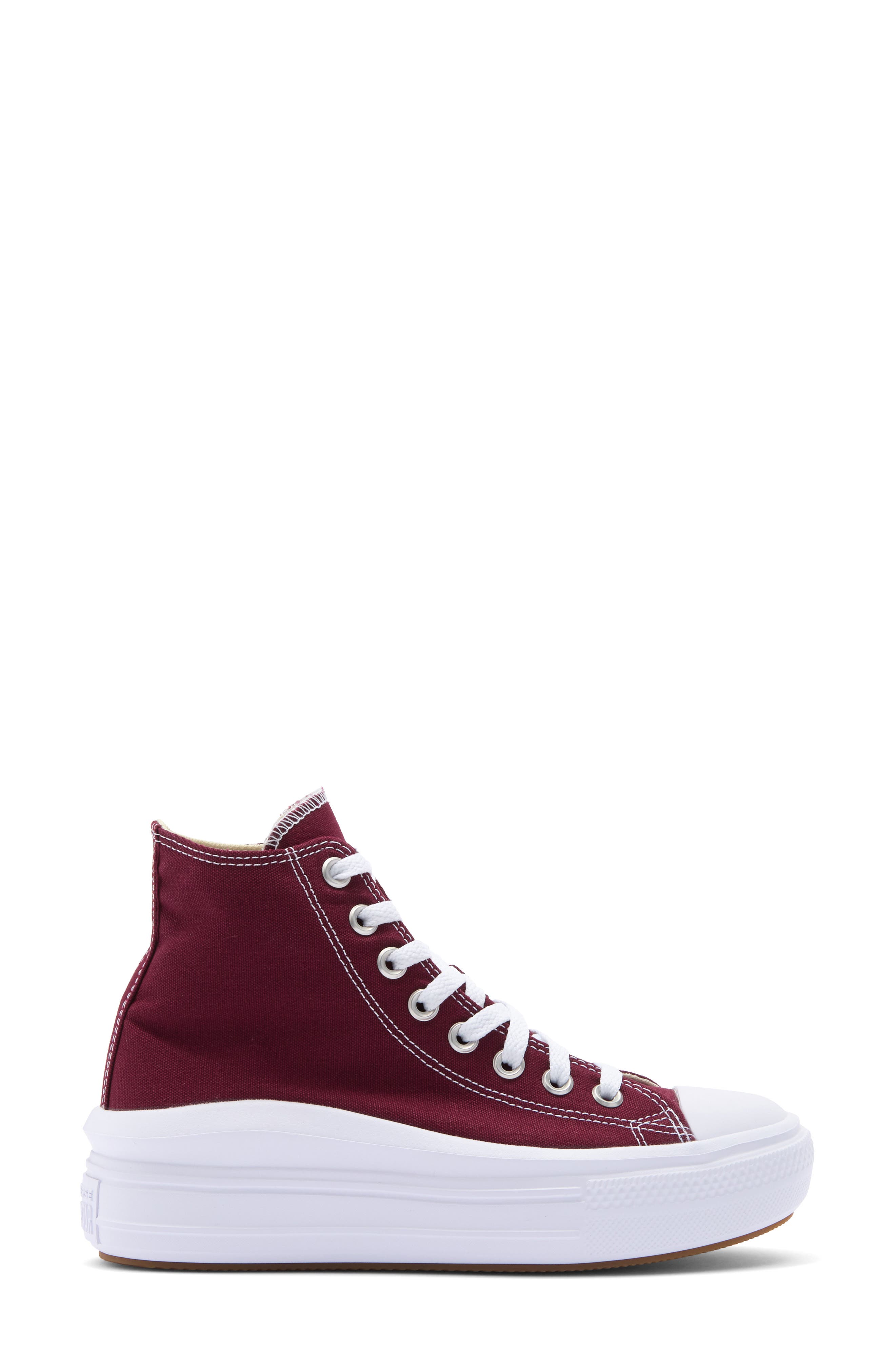 Converse Chuck Taylor<sup>®</sup> All Star<sup>®</sup> Move High Top Platform Sneaker, Alternate, color, Dark Beetroot/ White/ White