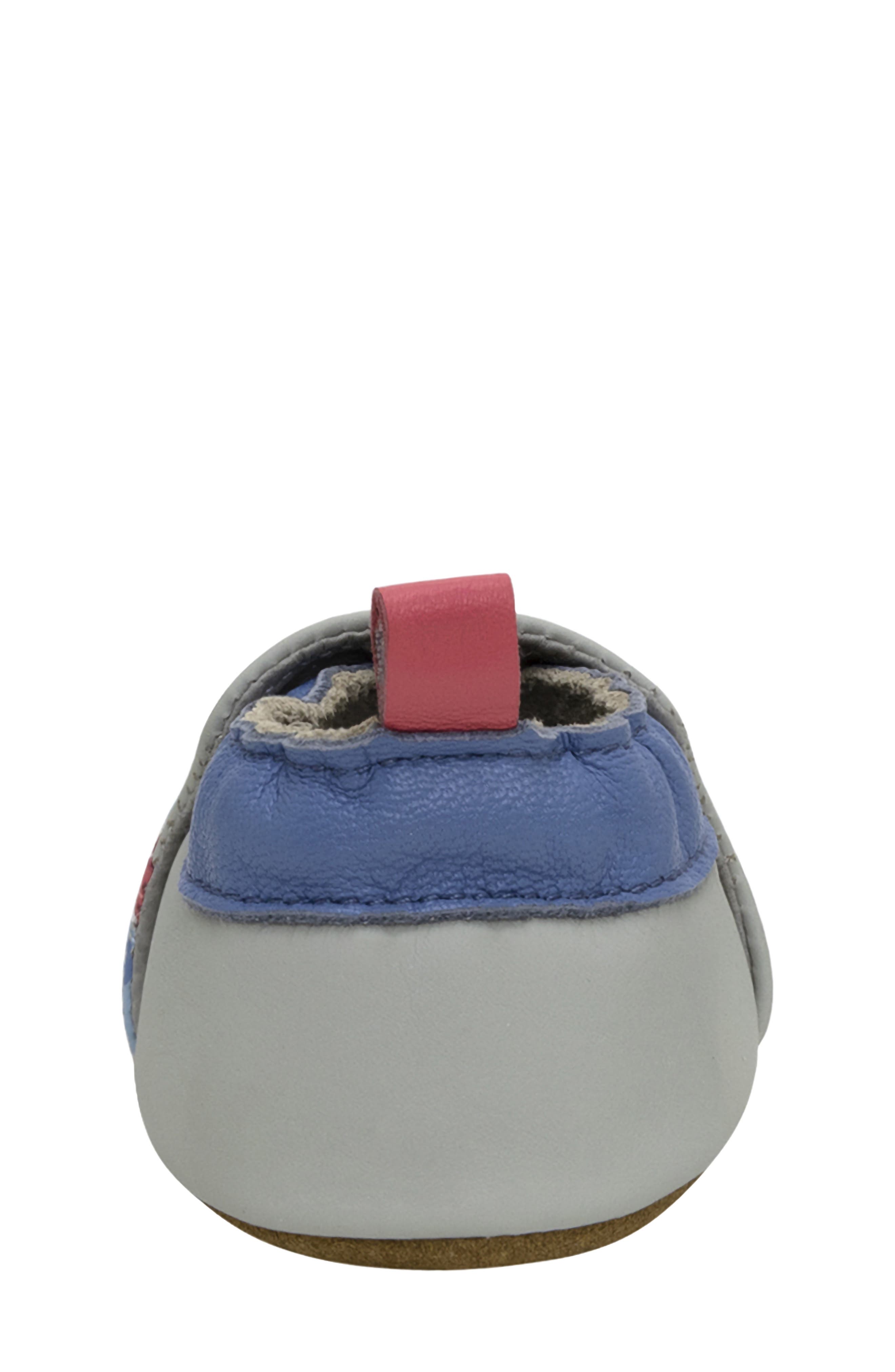 Robeez<sup>®</sup> Dino Pals Leather Crib Shoes, Alternate, color, Grey