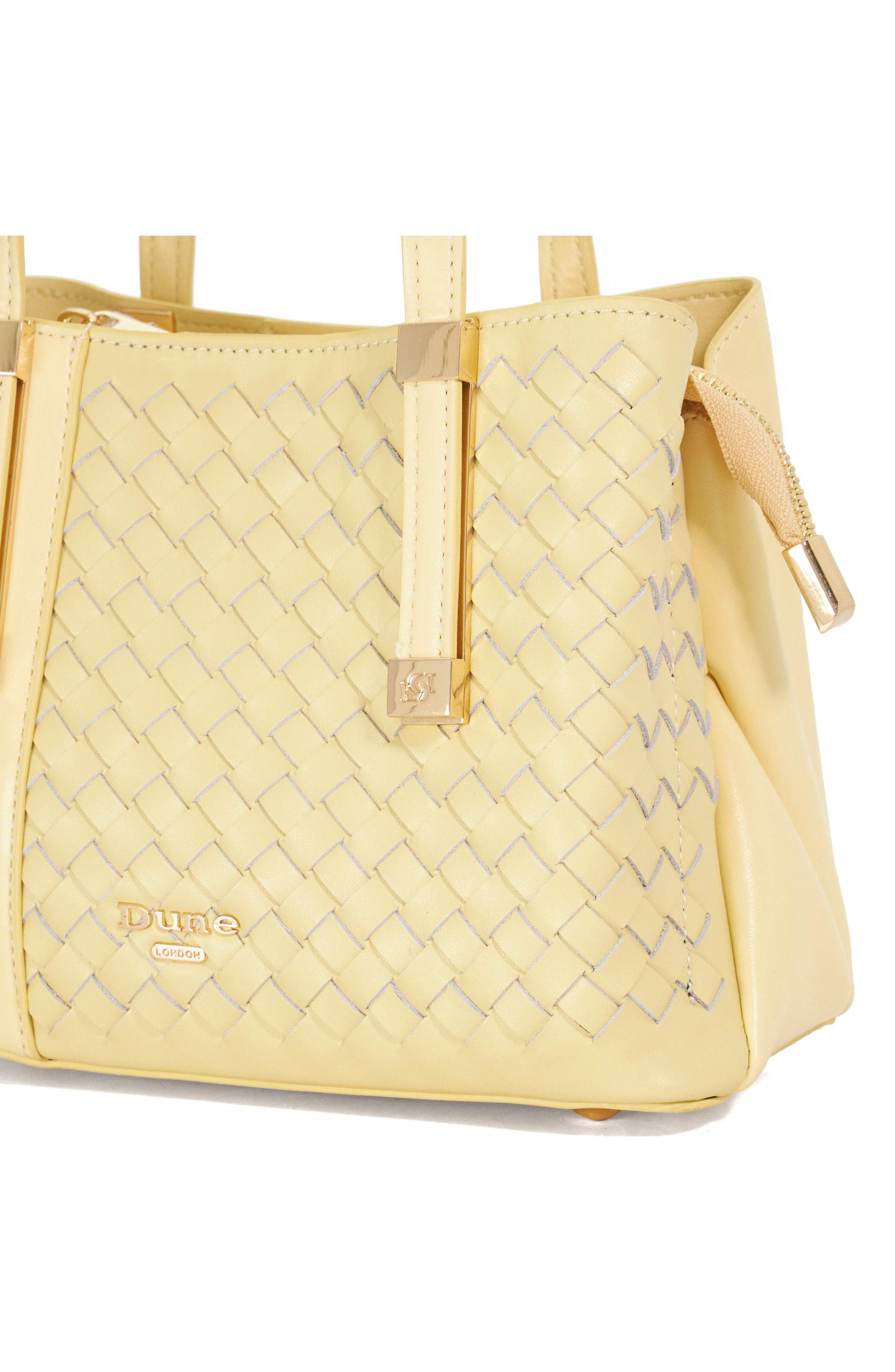Dinkydorry Faux Leather Top Handle Bag, Alternate, color, LEMON SYNTHETIC
