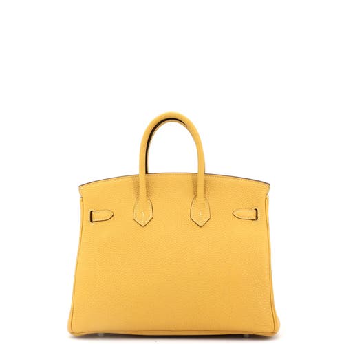 Pre-owned Hermes  Hermes Birkin Handbag Yellow Togo With Palladium Hardware 25 In Yellow