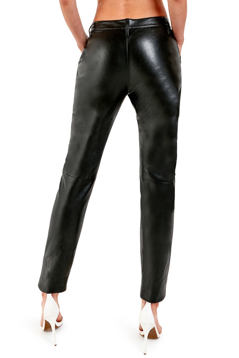 Jordan Recycled Leather Trousers, Alternate, color, BLACK