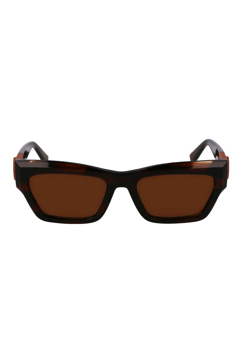 Medallion 53mm Modified Rectangular Sunglasses, Main, color, STRIPED BROWN