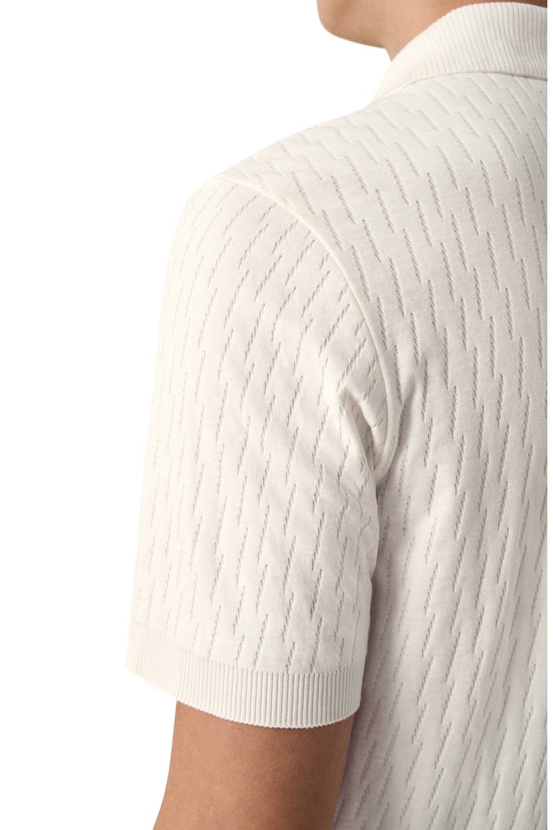 Open Collar Jacquard Polo, Alternate, color, NATURAL