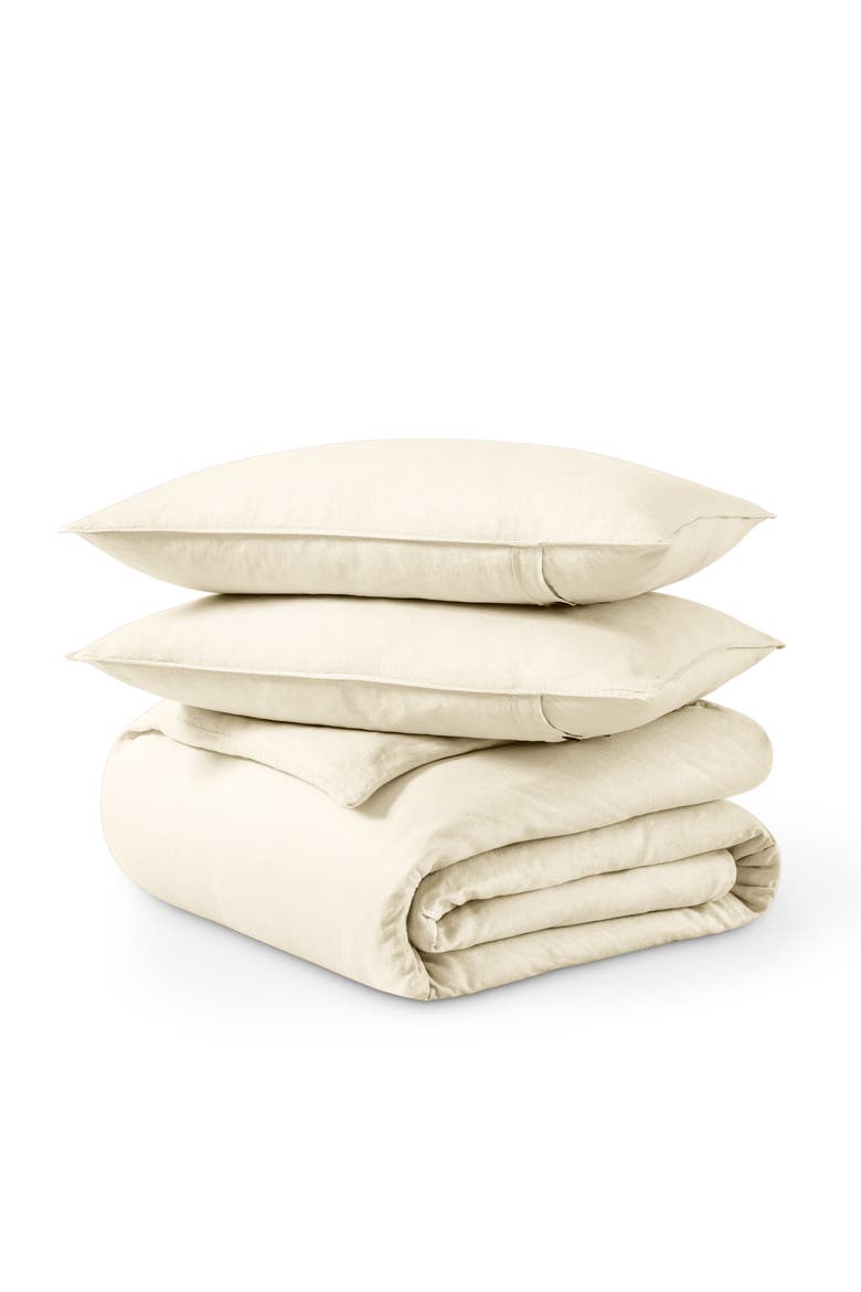 100% European Linen Duvet Cover and Sham Set, Main, color, Natural