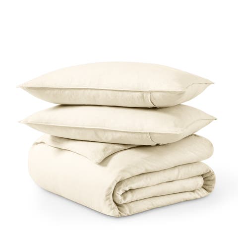 100% European Linen Duvet Cover and Sham Set