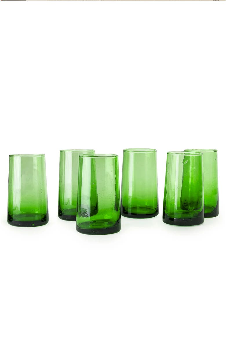 Verve Culture Moroccan Cone Glass Large, Main, color, Green