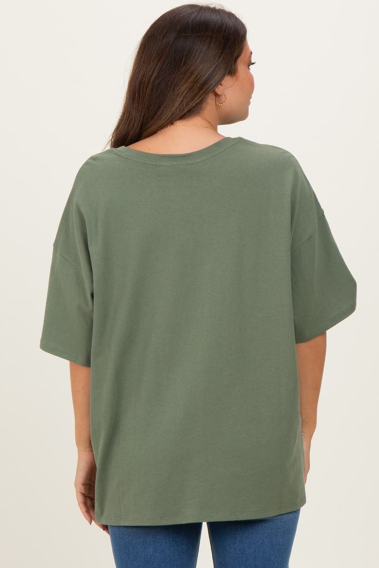 Olive Cotton Oversized Tee, Alternate, color, Light Olive