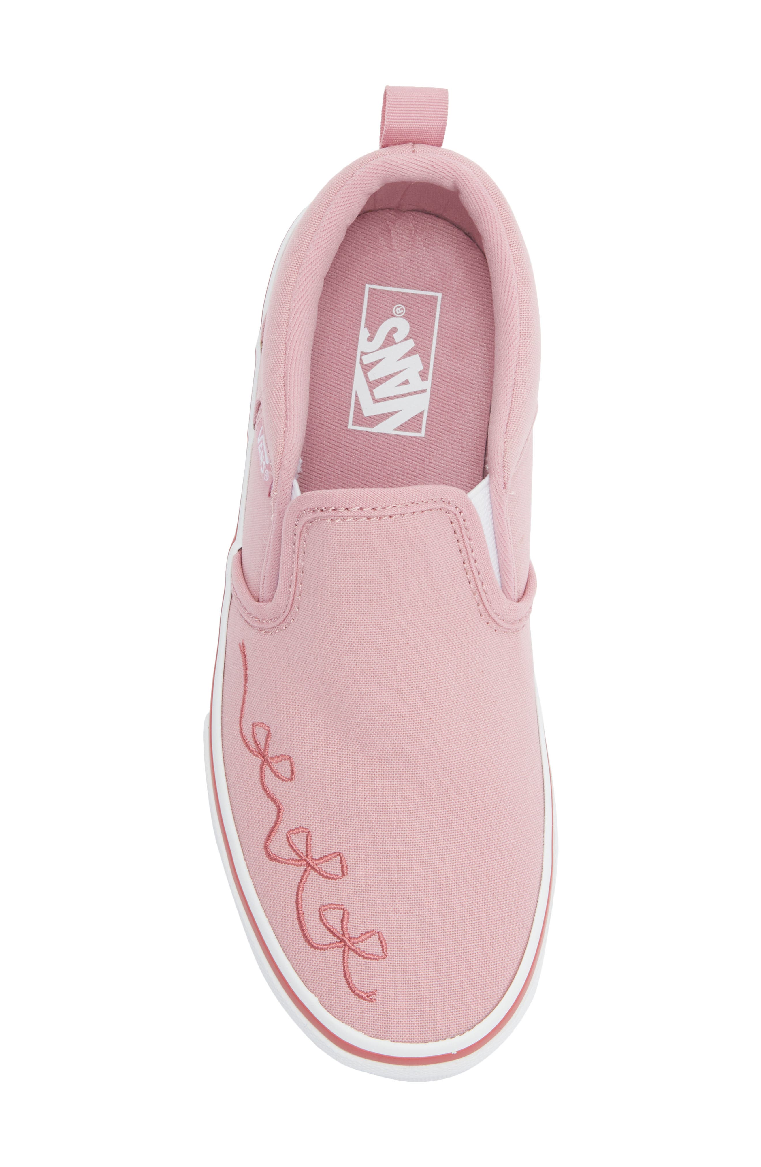Vans Kids' Asher Slip-On Sneaker, Alternate, color, Embroidery Pink Dawn