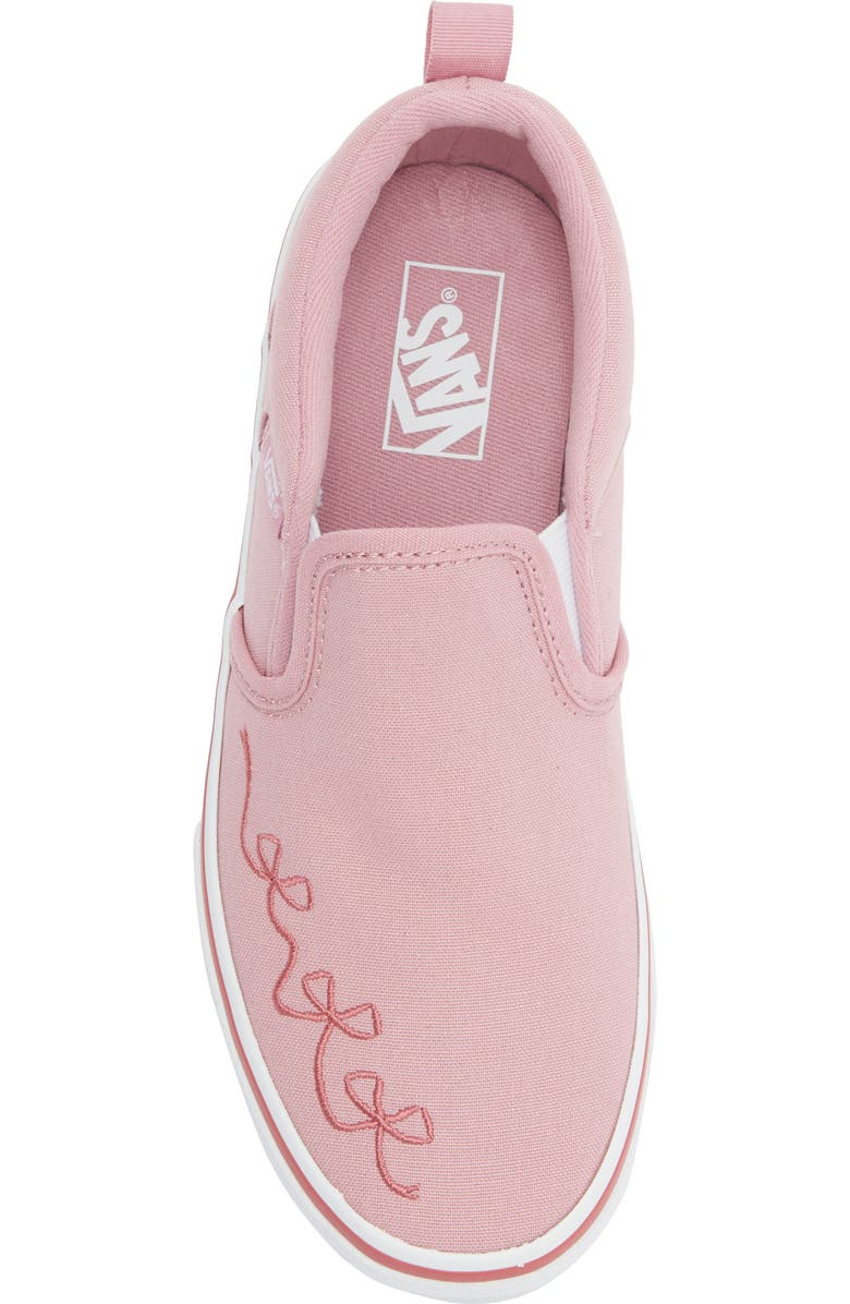 Vans Kids' Asher Slip-On Sneaker, Alternate, color, Embroidery Pink Dawn