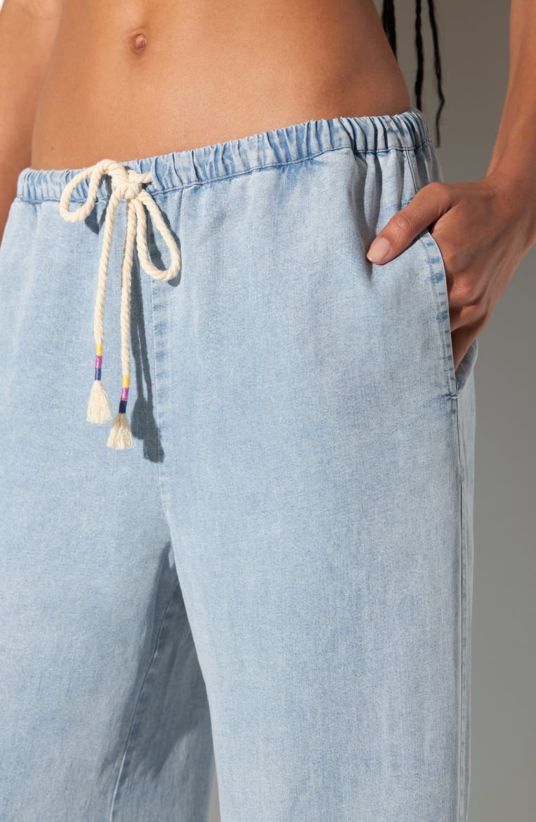 Spiritual Gangster Toluca Wide Leg Chambray Pants, Alternate, color, Sunbleache