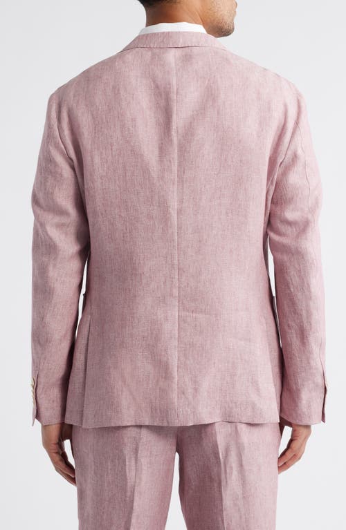 Shop Hugo Boss Boss Heston Soft Linen Sport Coat In Dark Pink