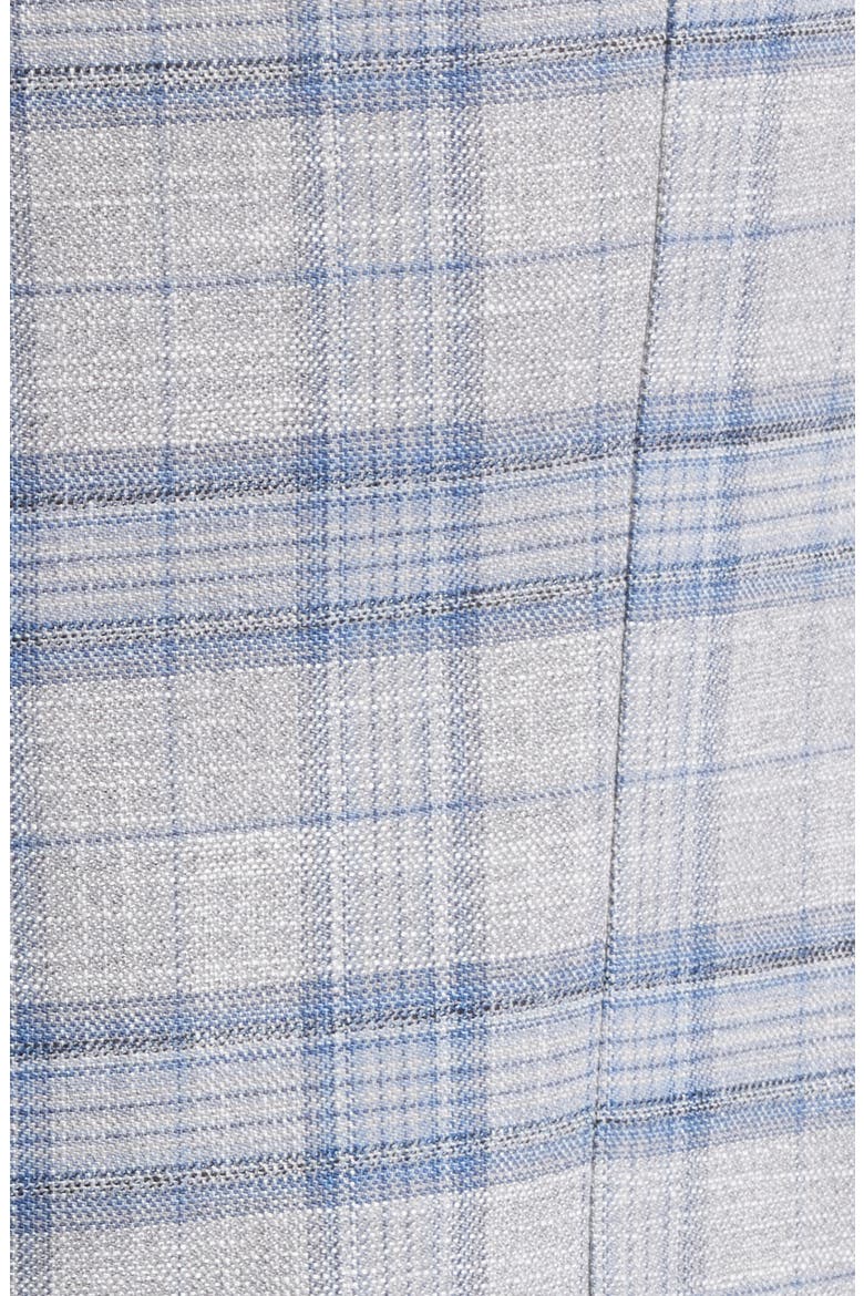 Hutson Slim Fit Slub Grey & Blue Plaid Sport Coat, Alternate, color, NAVY/ GREY