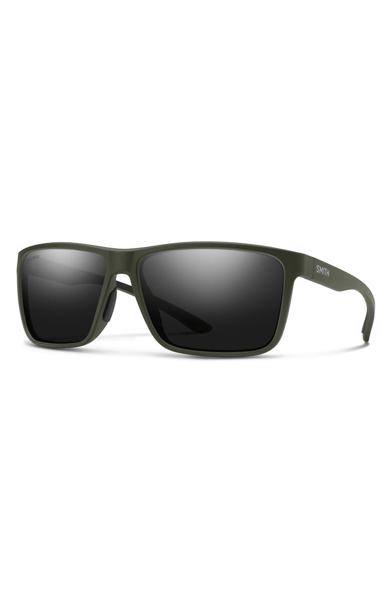 Smith Riptide 61mm ChromaPop<sup>™</sup> Polarized Sport Square Sunglasses, Alternate, color, Matte Moss / Chromapop Black