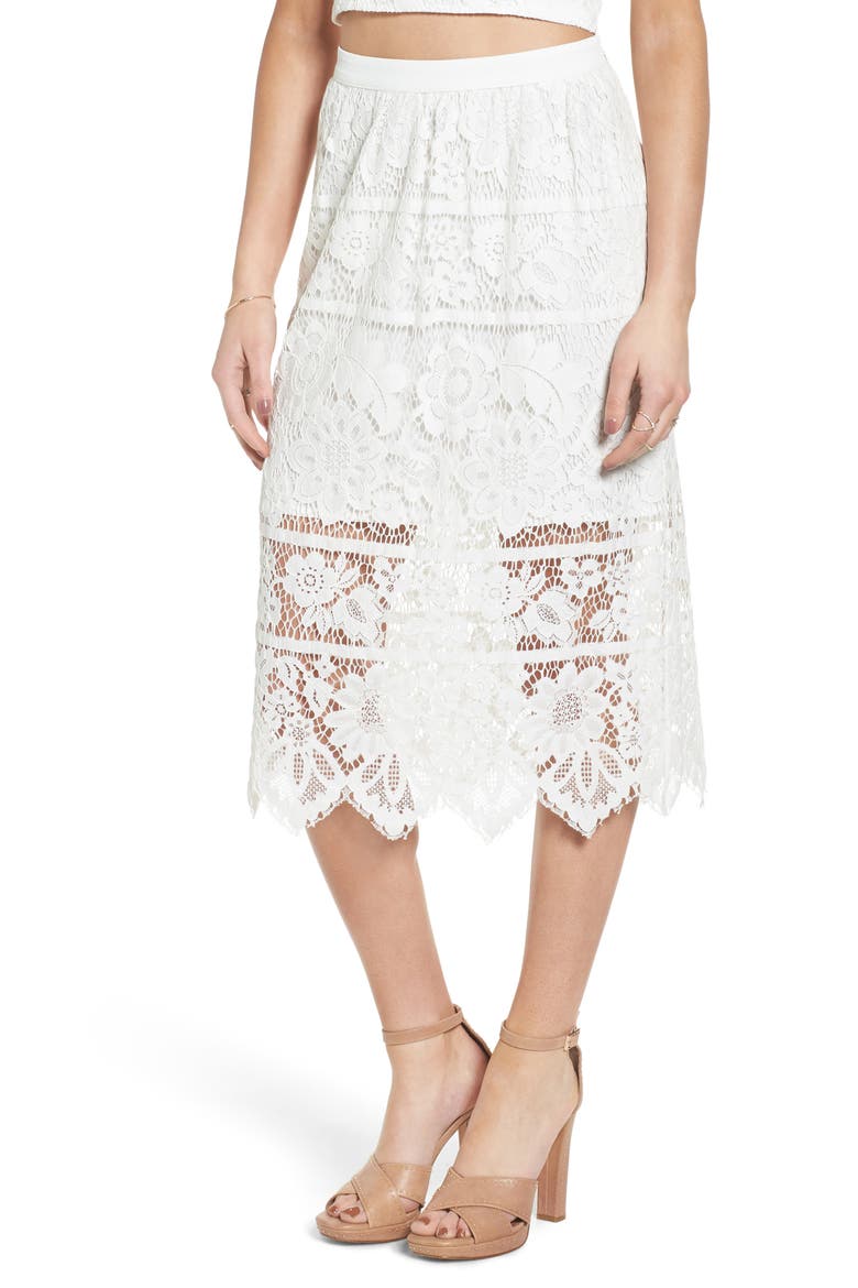 Newark Lace Skirt, Main, color, IVORY LACE