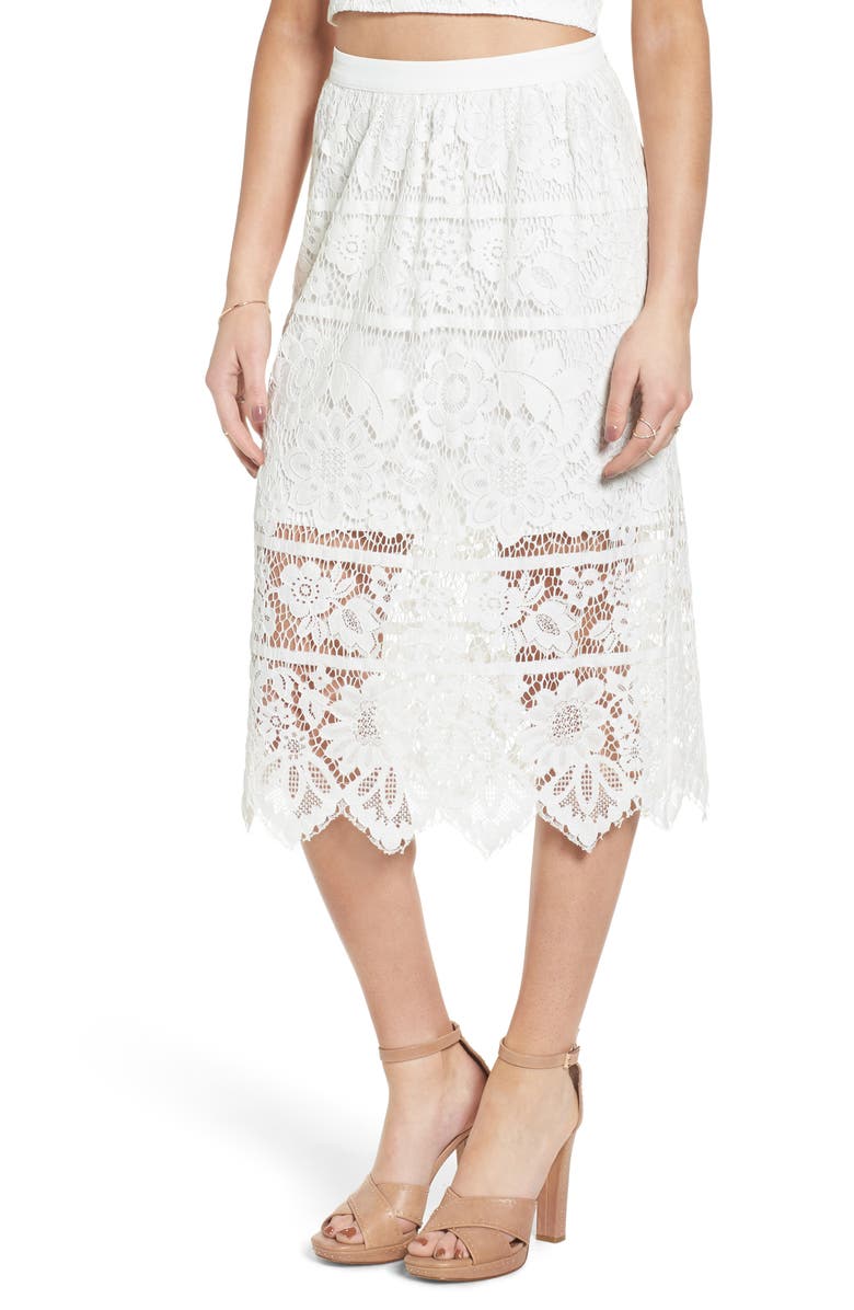 WAYF Newark Lace Skirt, Main, color,