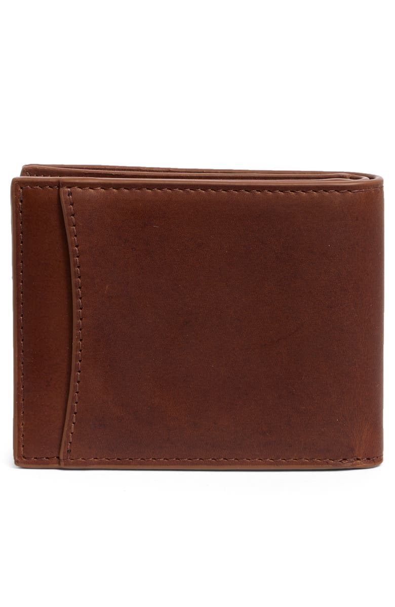 Johnston & Murphy Leather Bifold Wallet, Alternate, color, Mahogany