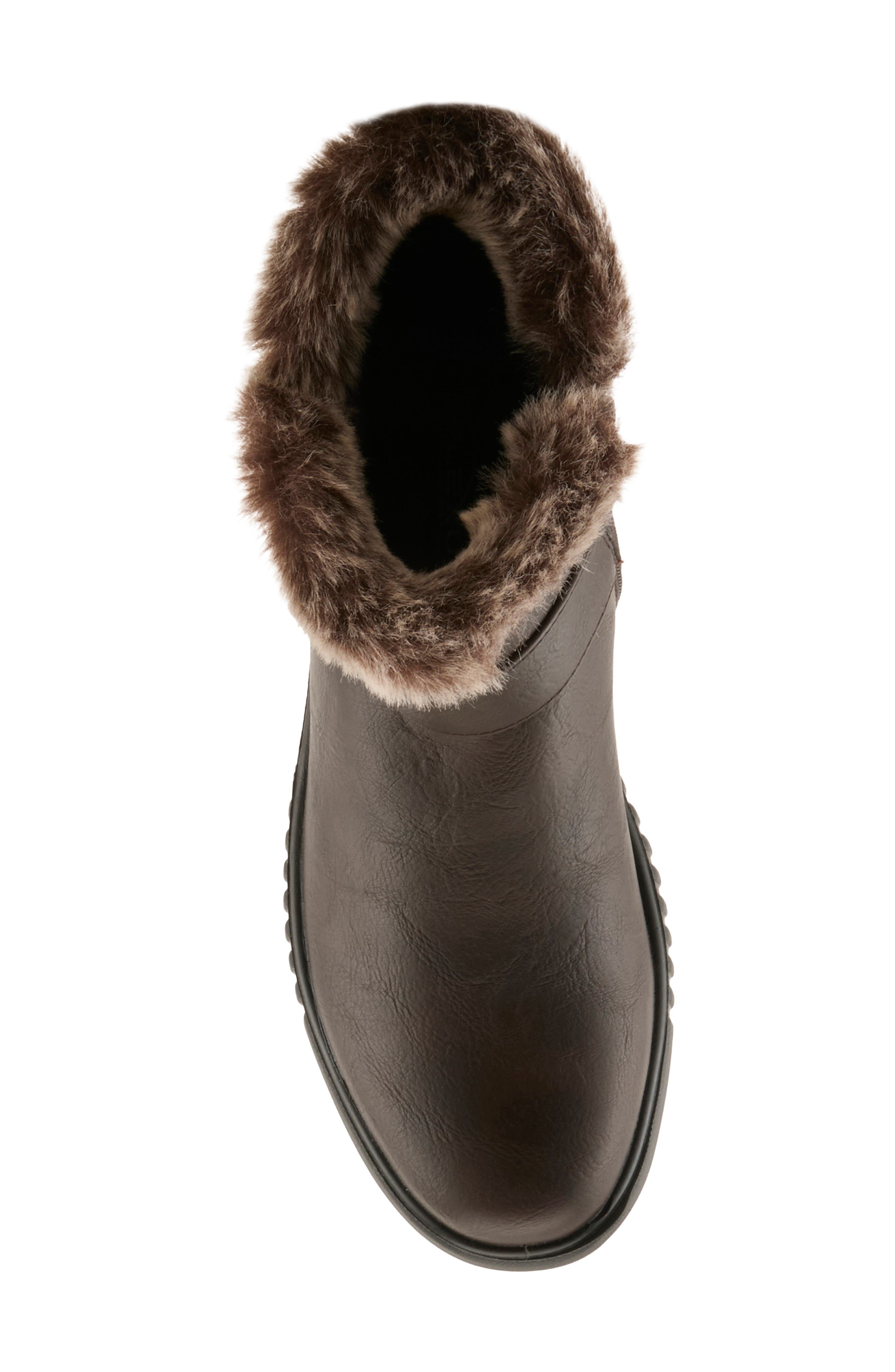 Camdria Faux Leather Bootie, Alternate, color, DARK BROWN