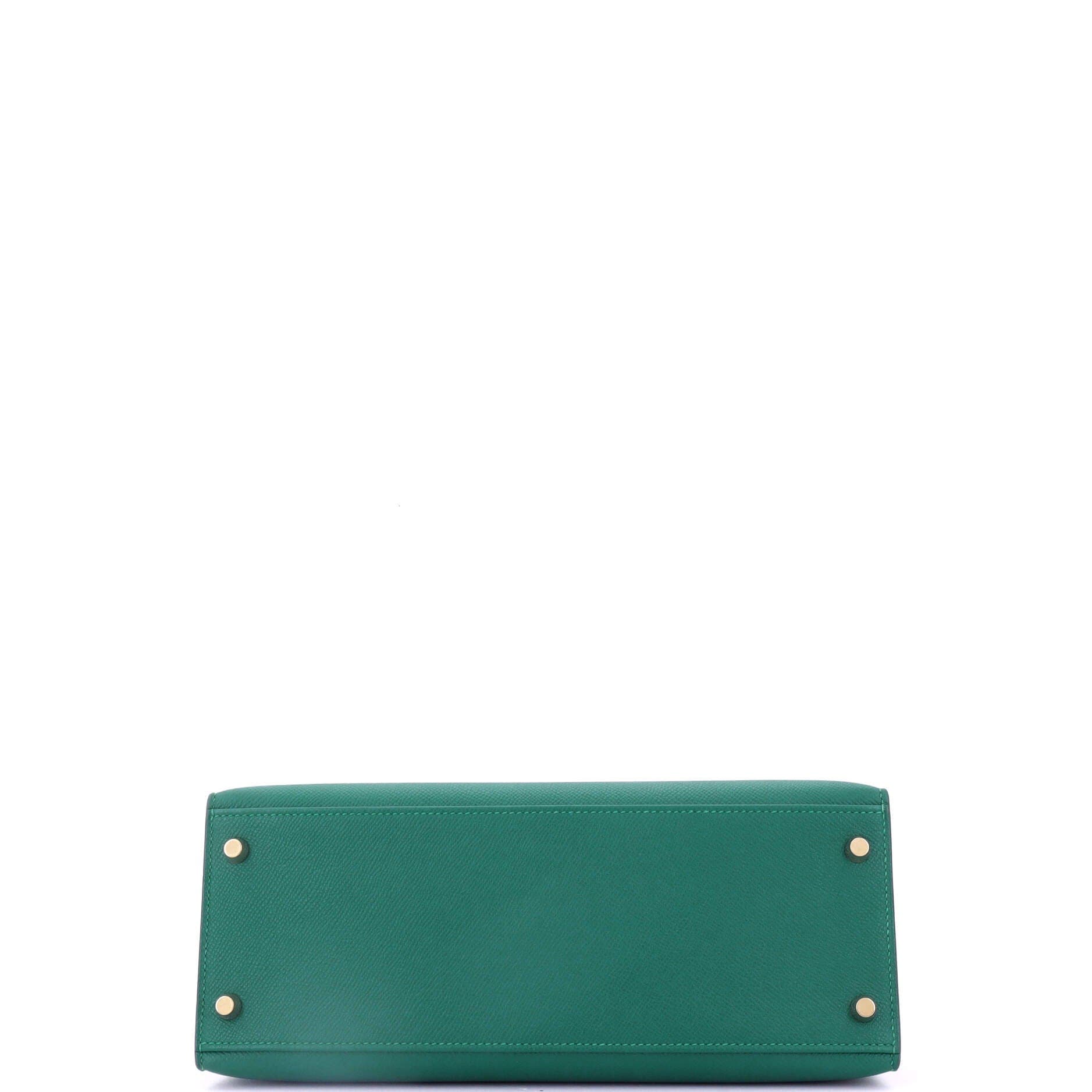Pre-Owned Hermes Kelly Handbag Green Epsom with Gold Hardware 28, Alternate, color, Vert Vertigo