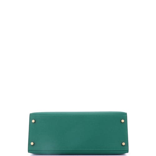Pre-owned Hermes Hermes Kelly Handbag Green Epsom With Gold Hardware 28 In Green