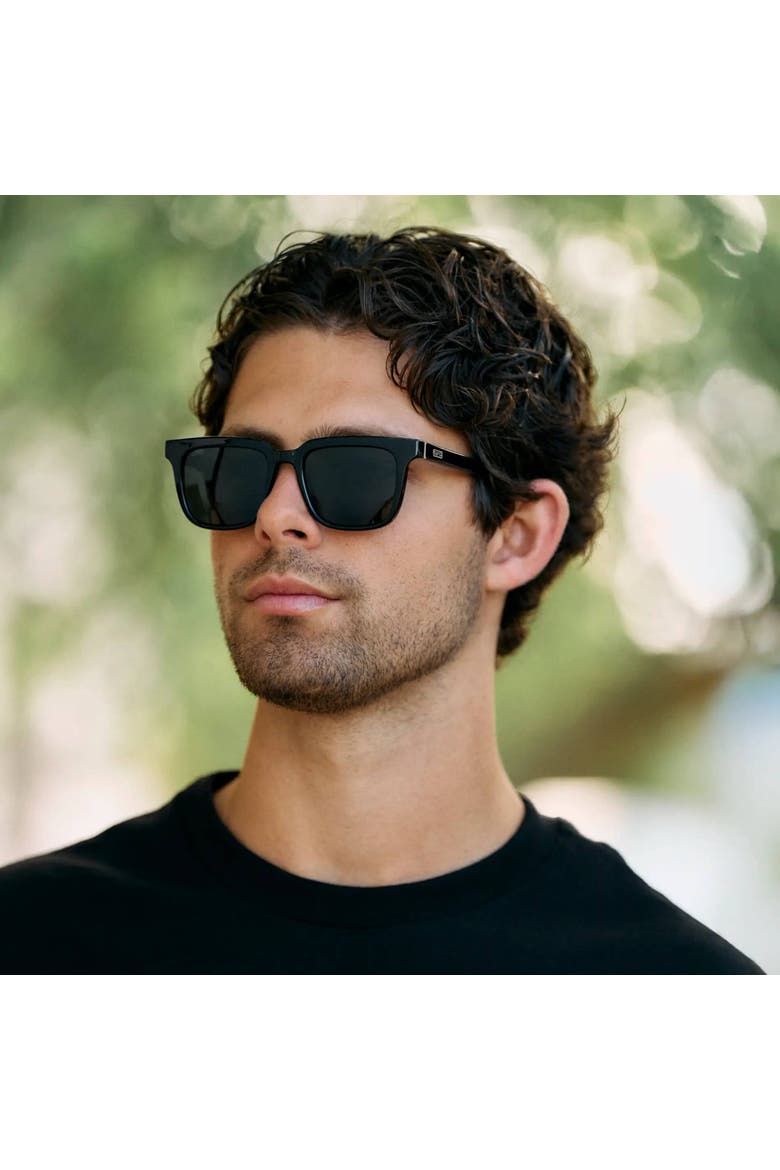 Wilson - 51mm Square Polarized Sunglasses, Alternate, color, Black