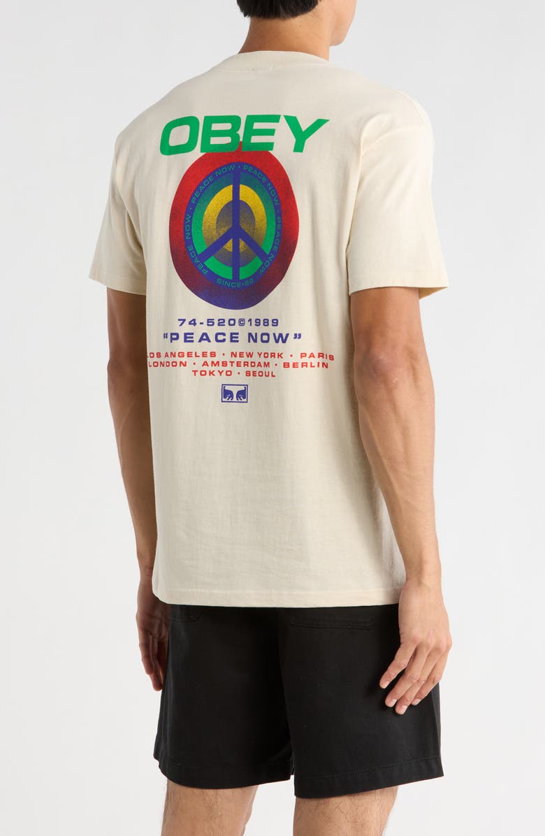 Obey Peace Target Graphic T-Shirt, Alternate, color, Cream