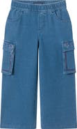 Andy & Evan Kids' Wide Leg Knit Denim Cargo Pants