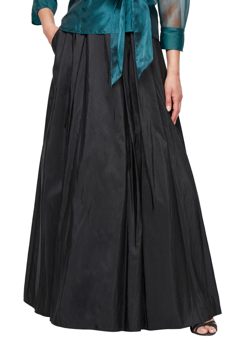 A-Line Taffeta Skirt, Main, color, BLACK