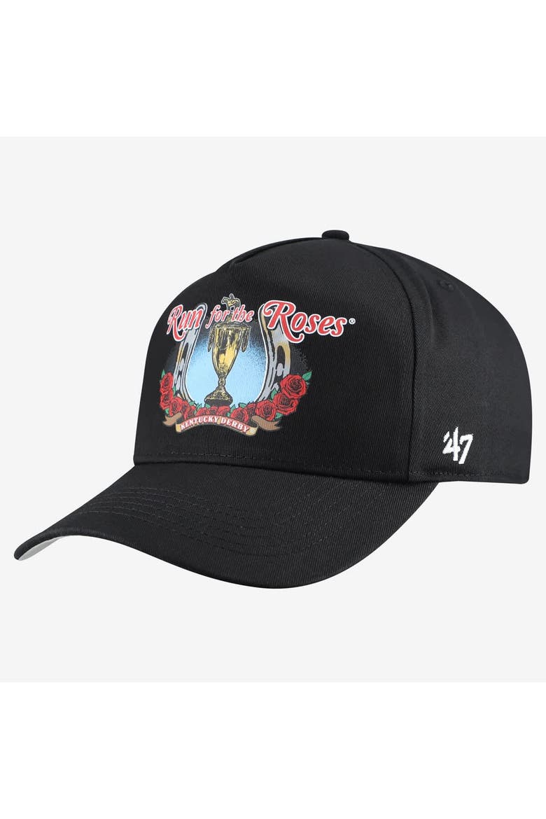 Unisex Barstool Golf x '47 Black Kentucky Derby Run For The Roses Trophy Hitch Adjustable Hat, Alternate, color, Black