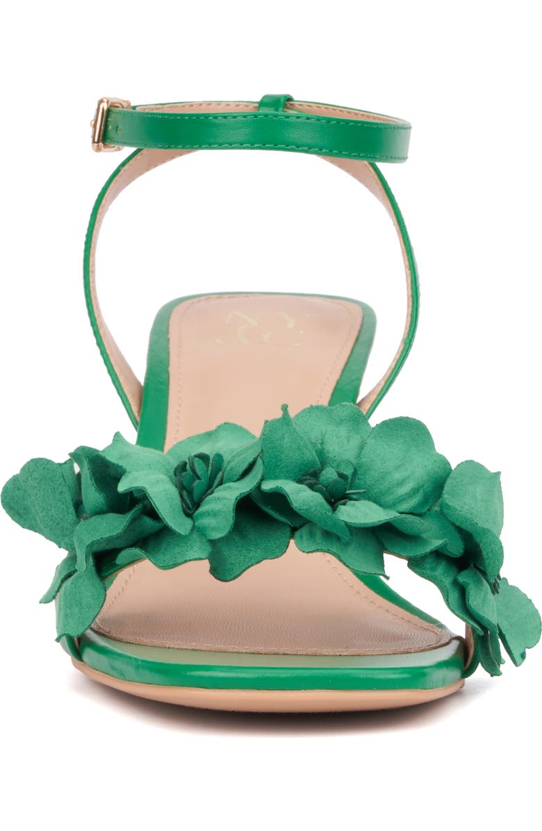 NEW YORK AND COMPANY Gwendolyn Flower Strap Sandal, Alternate, color, Green
