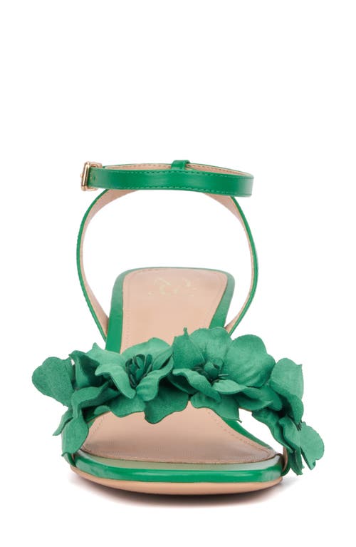 Shop New York And Company Gwendolyn Flower Strap Sandal In Green