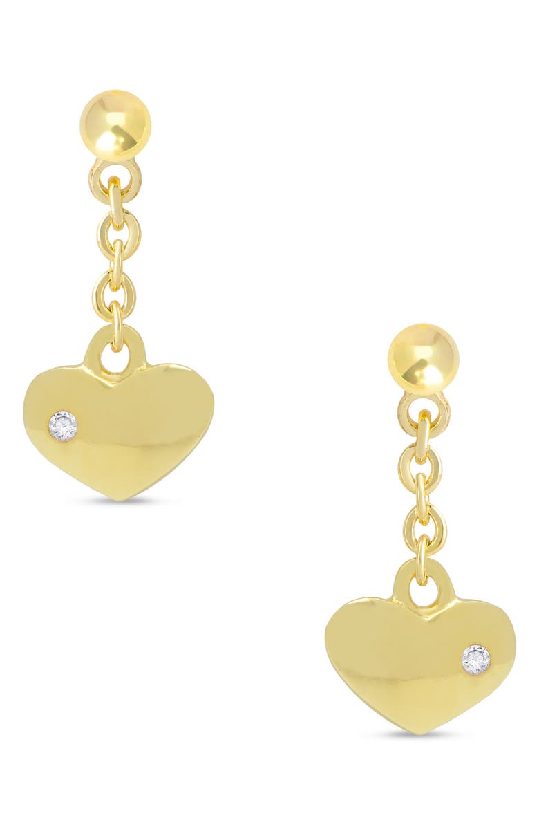 Lily Nily Kids' Heart Drop Earrings, Main, color, Gold
