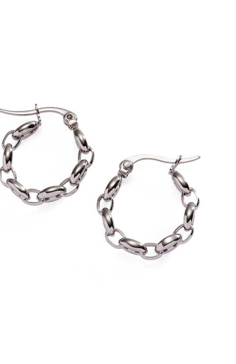 Frozen Mariner Chain Hoop Earrings