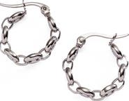 Alex and Ani Frozen Mariner Chain Hoop Earrings