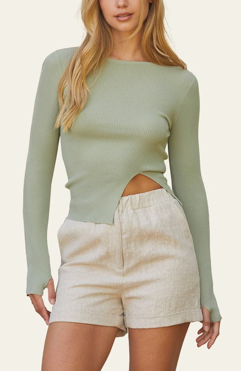 Front Split Knit Top