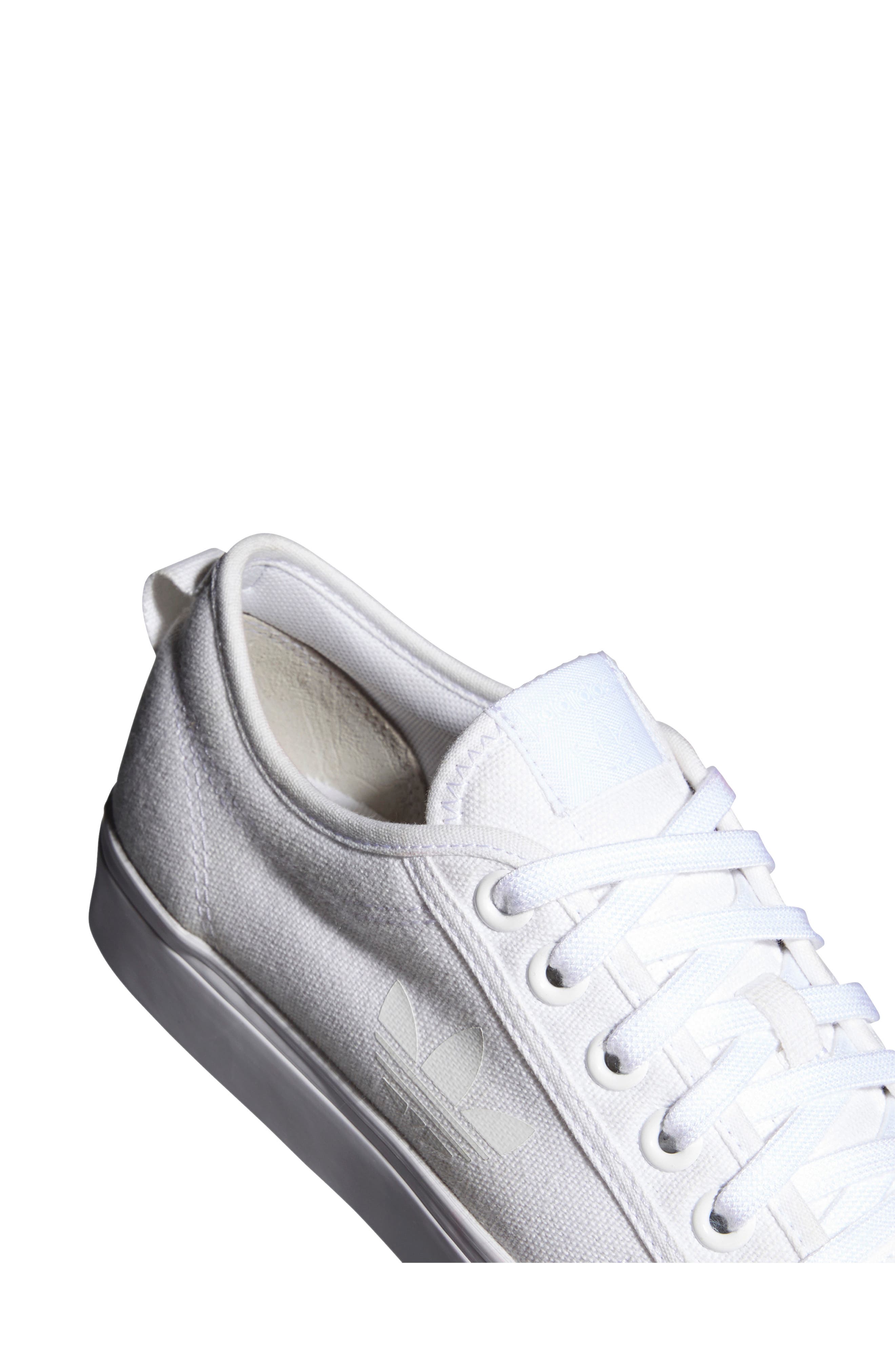 Nizza Trefoil Sneaker, Alternate, color, WHITE/ WHITE/ WHITE